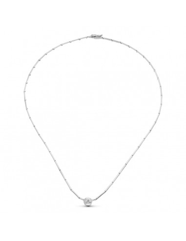 18K GARGANTILLA ORO BLANCO CHATON.