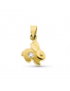 18K COLGANTE ORO AMARILLO CONEJO CON CIRCONITA