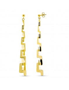 18K PENDIENTES ORO AMARILLO LARGOS CADENETA CIERRE PRESION