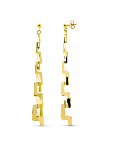 18K PENDIENTES ORO AMARILLO LARGOS CADENETA CIERRE PRESION