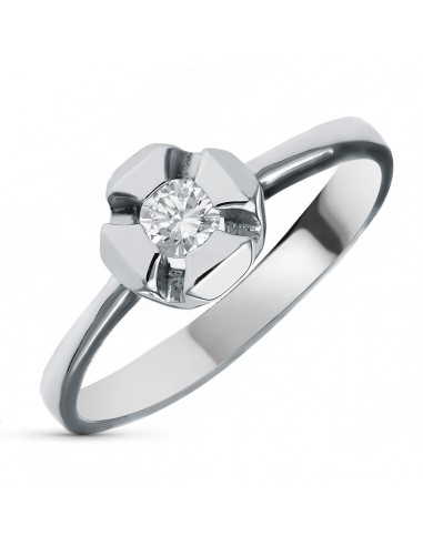 18K SOLITARIO ORO BLANCO DIAMANTE NATURAL TALLA BRILLANTE 0.20 QTS. ANCHO: 6MM. ALTO: 6MM