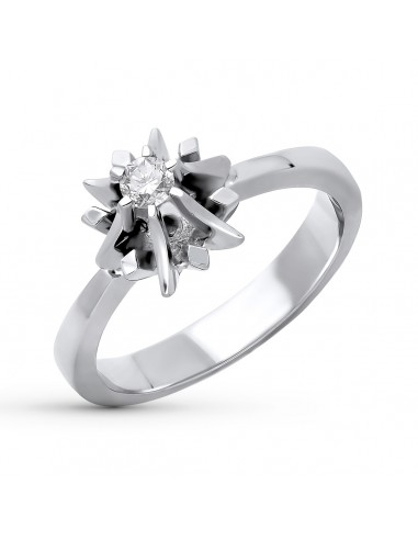 18K SOLITARIO ORO BLANCO DIAMANTE NATURAL  TALLA BRILLANTE 0.100 QTS. ANCHO: 9MM.