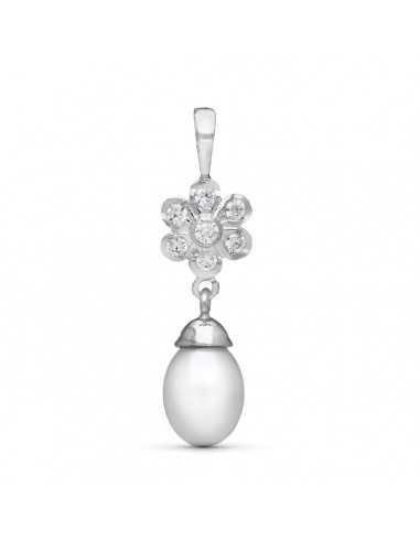 18K COLGANTE ORO BLANCO Y PERLA