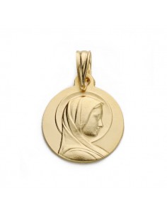 18K MEDALLA VIRGEN FRANCESA 14 MM