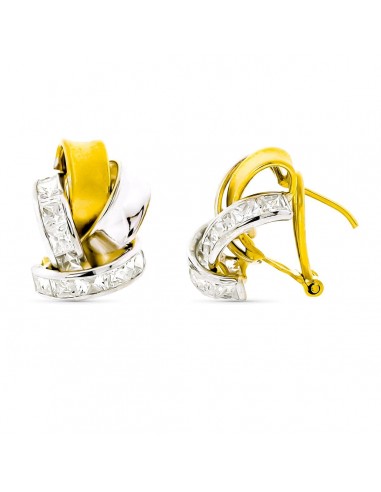 18K PENDIENTES BANDAS PIEDRA BICOLOR 18X14 MM OMEGA