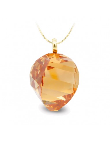 18K COLGANTE ORO AMARILLO PIEDRA TOPACIO 18 MM CIRCONITA
