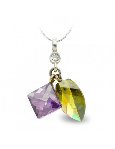 18K COLGANTE ORO BLANCO AMATISTA Y TOPACIO