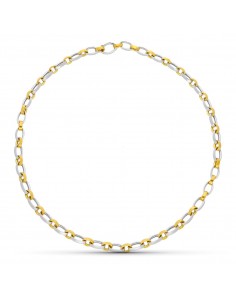18K COLLAR ORO BICOLOR ESLABONES OVALES