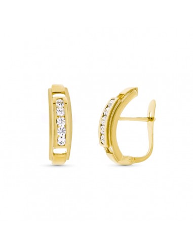 18K PENDIENTES ORO AMARILLO CIRCONITA 16X4 MM CIERRE CATALAN