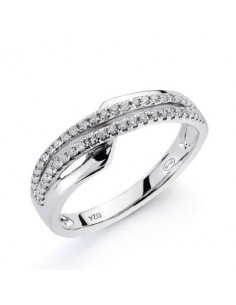 18K SORTIJA ORO BLANCO 50 DIAMANTES NATURALES  TALLA BRILLANTE 0.200 QTS. ANCHO: 6 5MM