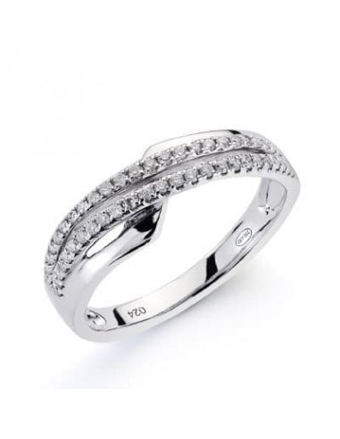18K SORTIJA ORO BLANCO 50 DIAMANTES NATURALES  TALLA BRILLANTE 0.200 QTS. ANCHO: 6 5MM