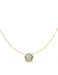 18K COLGANTE FLOR 8 X 8 MM. CADENA 42CM.