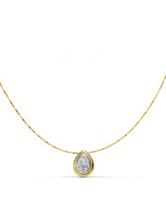 18K COLGANTE LÁGRIMA 9 X 7 MM. CADENA 42CM.