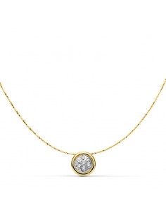 18K COLGANTE REDONDO 8 MM. CADENA 42CM.