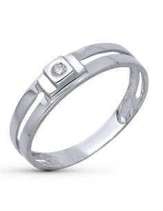 18K SOLITARIO ORO BLANCO DIAMANTE NATURAL TALLA BRILLANTE 0.040 QTS. ANCHO: 4 5MM