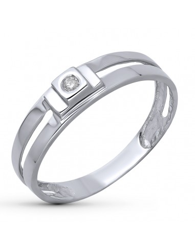 18K SOLITARIO ORO BLANCO DIAMANTE NATURAL TALLA BRILLANTE 0.040 QTS. ANCHO: 4 5MM