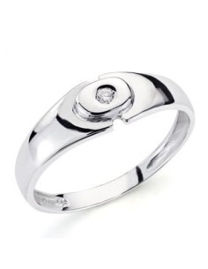 18K SOLITARIO ORO BLANCO DIAMANTE  NATURAL TALLA BRILLANTE. 0.040 QTS. ANCHO: 6MM