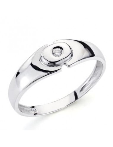 18K SOLITARIO ORO BLANCO DIAMANTE  NATURAL TALLA BRILLANTE. 0.040 QTS. ANCHO: 6MM