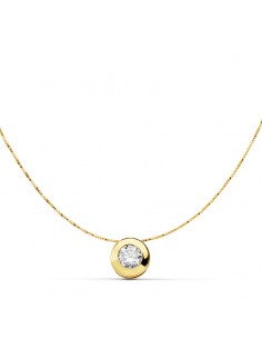 18K COLGANTE CHATÓN 7 MM. CADENA 42 CM.