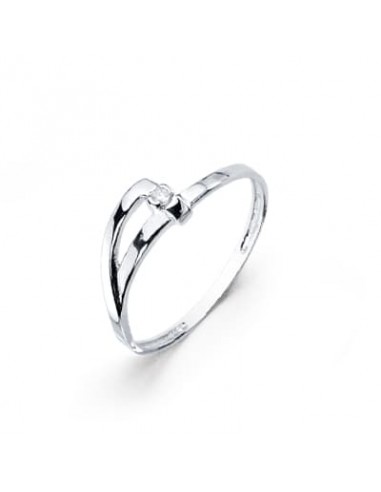18K SORTIJA ORO BLANCO DIAMANTE NATURAL  TALLA BRILLANTE. 0.018  QTS. ANCHO: 5MM