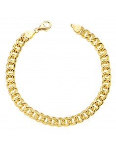 18K PULSERA ORO AMARILLO HUECA ESLABON TIPO BARBADA 19,5 CM. 6 MM.