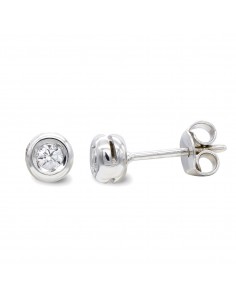 18K PENDIENTES ORO BLANCO Y COLGANTE CADENA CHATON