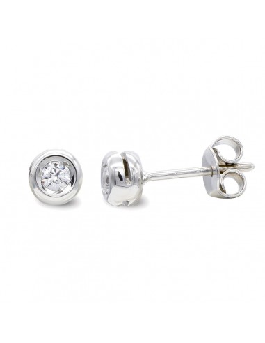 18K PENDIENTES ORO BLANCO Y COLGANTE CADENA CHATON