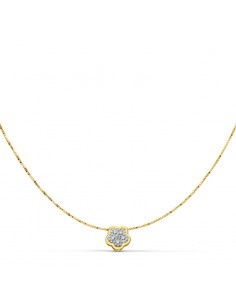 18K COLGANTE FLOR 5 X 5 MM. CADENA 42CM.