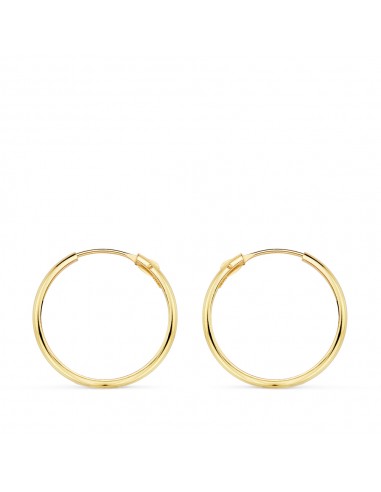 18K AROS ORO AMARILLO MEDIA CAÑA LISOS LIGEROS 18 X 2 MM.