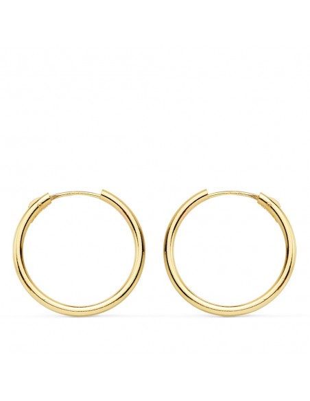 18K AROS ORO AMARILLO REDONDOS LISOS LIGEROS 18 X 1,50 MM