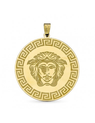 18K COLGANTE MEDUSA ORO AMARILLO  GRECA 32X30 MM