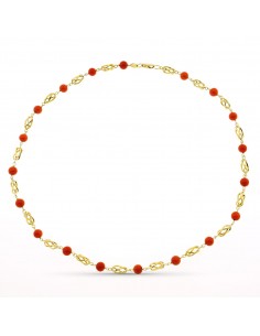 18K GARGANTILLA ORO AMARILLO JAULA CORAL FINO CERDEÑA 6 MM 50CM