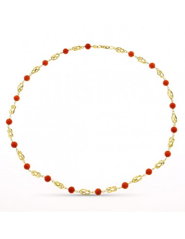 18K GARGANTILLA ORO AMARILLO JAULA CORAL FINO CERDEÑA 6 MM 50CM