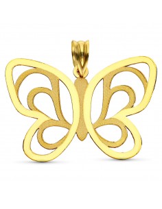 18K COLGANTE ORO AMARILLO LASER MARIPOSA 32X24 MM