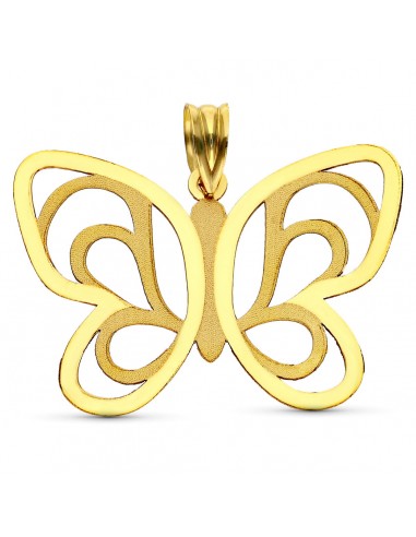 18K COLGANTE ORO AMARILLO LASER MARIPOSA 32X24 MM