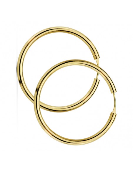 18K AROS ORO AMARILLO REDONDOS LISOS LIGEROS 20X2.5MM.