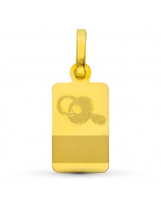 18K PLACA CHAPA ORO AMARILLO BEBE CHUPETE. 16X8 MM