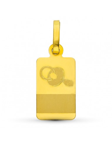 18K PLACA CHAPA ORO AMARILLO BEBE CHUPETE. 16X8 MM