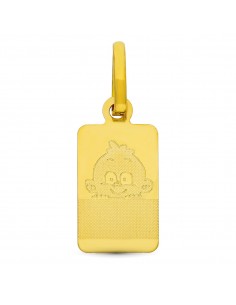 18K PLACA CHAPA ORO AMARILLO BEBE 16X8 MM