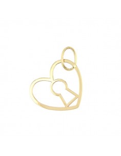 18K COLGANTE ORO AMARILLO CORAZON CERRADURA 11X13 MM C. AMOR