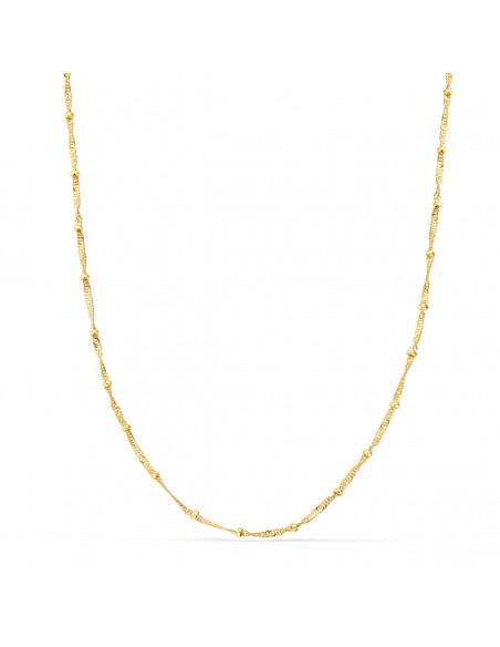 18K CADENA ORO AMARILLO SINGAPUR CON BOLAS LISAS. LARGO: 40 CM - ANCHO: 1,2 MM