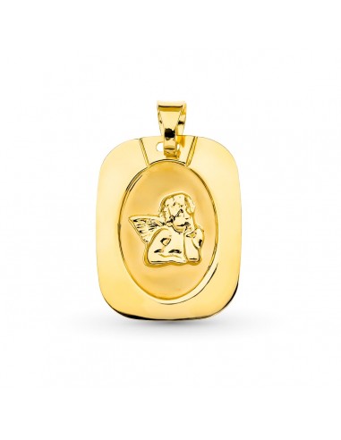 18K MEDALLA ORO AMARILLO ANGEL BURLON LASER 20X15 MM