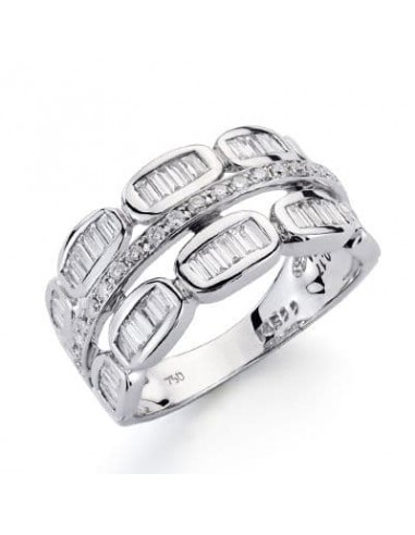18K SORTIJA ORO BLANCO DIAMANTES NATURALES TALLA BRILLANTE 0.120/0.450  QTS. ANCHO: 10MM