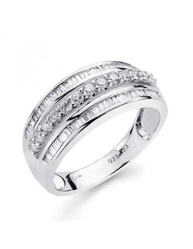 18K SORTIJA ORO BLANCO DIAMANTES NATURALES TALLA BRILLANTE 0.273/0.38  QTS. ANCHO: 8MM