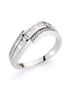 18K SORTIJA ORO BLANCO DIAMANTES NATURALES TALLA BRILLANTE 0.70/ 0.31  QTS. ANCHO: 5 5MM