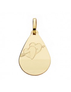 18K COLGANTE ORO AMARILLO GOTA CORAZONES 21X14 MM C.AMOR