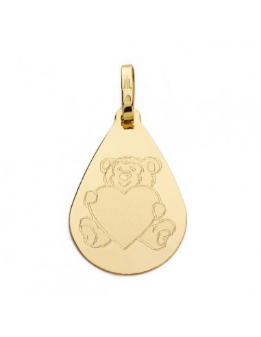 18K COLGANTEORO AMARILLO GOTA OSO CORAZON 21X14 MM C. AMOR
