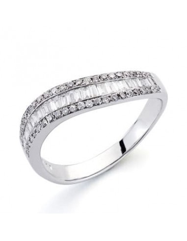 18K SORTIJA ORO BLANCO DIAMANTES NATURALES  TALLA BRILLANTE 0.180 QTS.  -0.300 QTS. ANCHO: 4MM