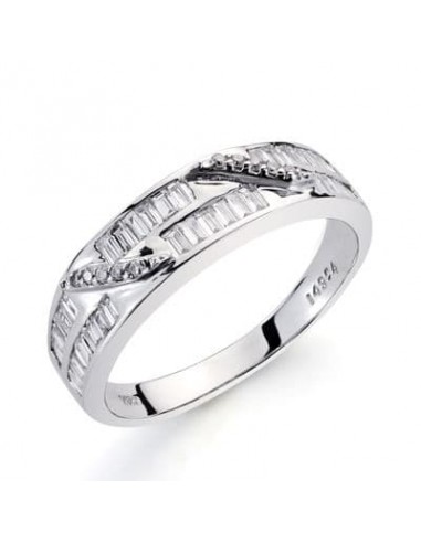 18K SORTIJA ORO BLANCO DIAMANTES NATURALES  TALLA BRILLANTE 0.030/0.410  QTS. ANCHO: 5MM