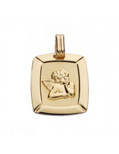 18K MEDALLA ORO AMARILLO ANGEL BURLON LASER 20X17 MM